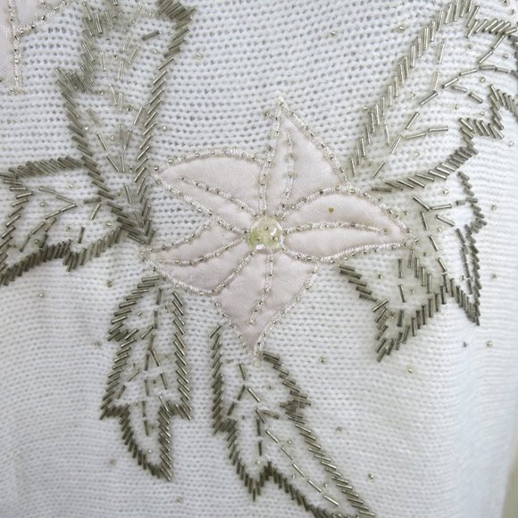 Vtg 80s Deadstock Beaded Sweater Size L - Picture 5 of 10